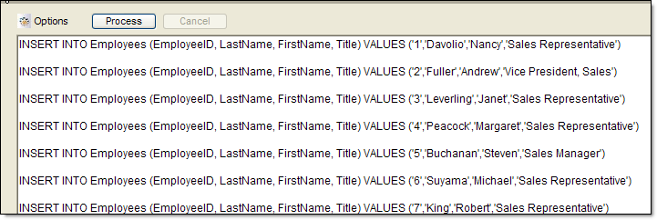 Formatted output section