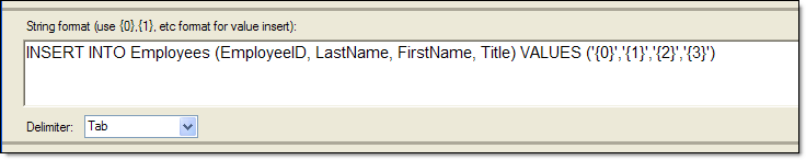 Format definition section